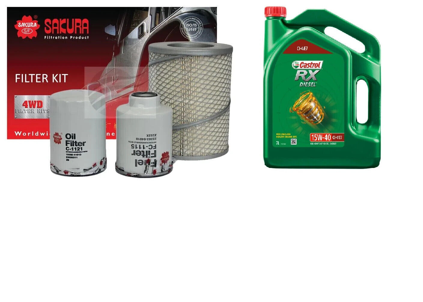 SERVICE KIT OIL AIR FUEL FILTER WITH OIL FOR TOYOTA 4 RUNNER HILUX LN L 2L 3L