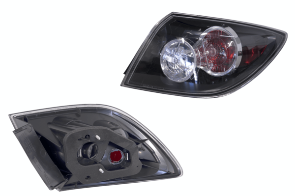 NEW RIGHT SIDE TAIL LIGHT FOR MAZDA 3 HATCHBACK BK 01/04-12/08 BLACK/CLEAR/RED