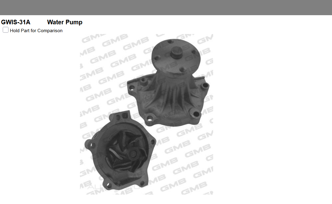 GENUINE GMB WATER PUMP+GASKET+SILICONE FOR Isuzu MU 2.6L USC17 4x4 (USC17)