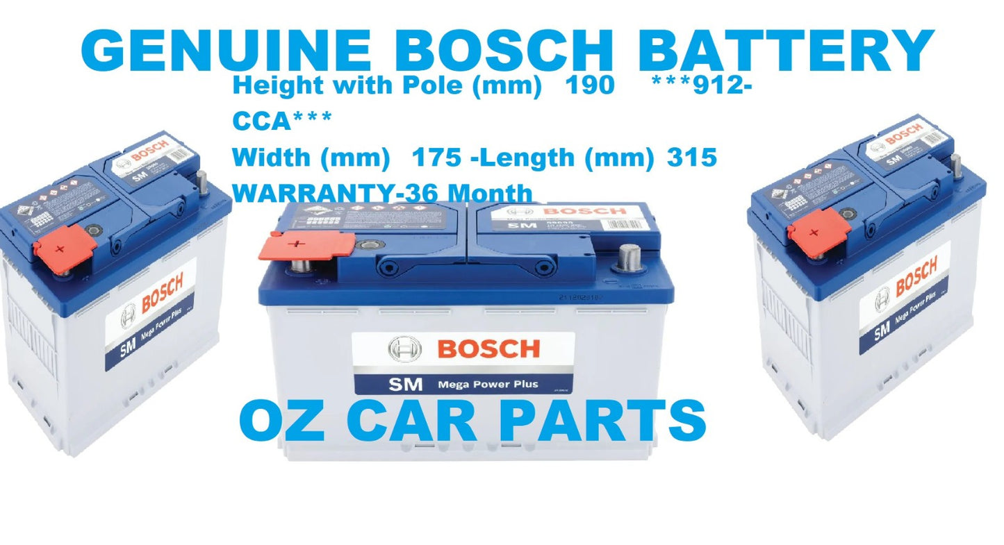 GENUINE BOSCH BATTERY FOR SM Mega Power Plus 912-CCA wide range of passenger veh