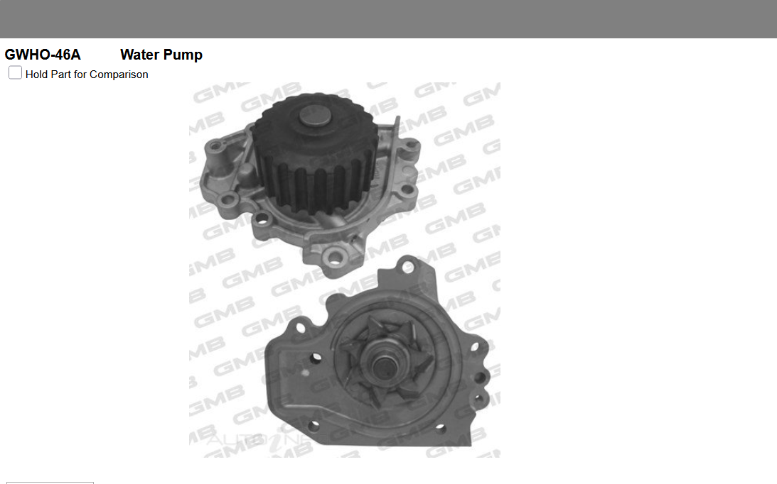 GENUINE GMB WATER PUMP+GASKET+SILICONE FOR Honda Integra 2.0 DC5 16V Type-R (DC5