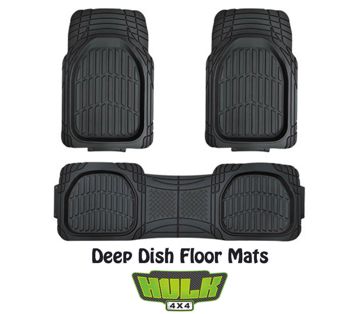 NEW 4x4 Deep Dish Rubber Floor 4WD Universal Mats Front & Rear
