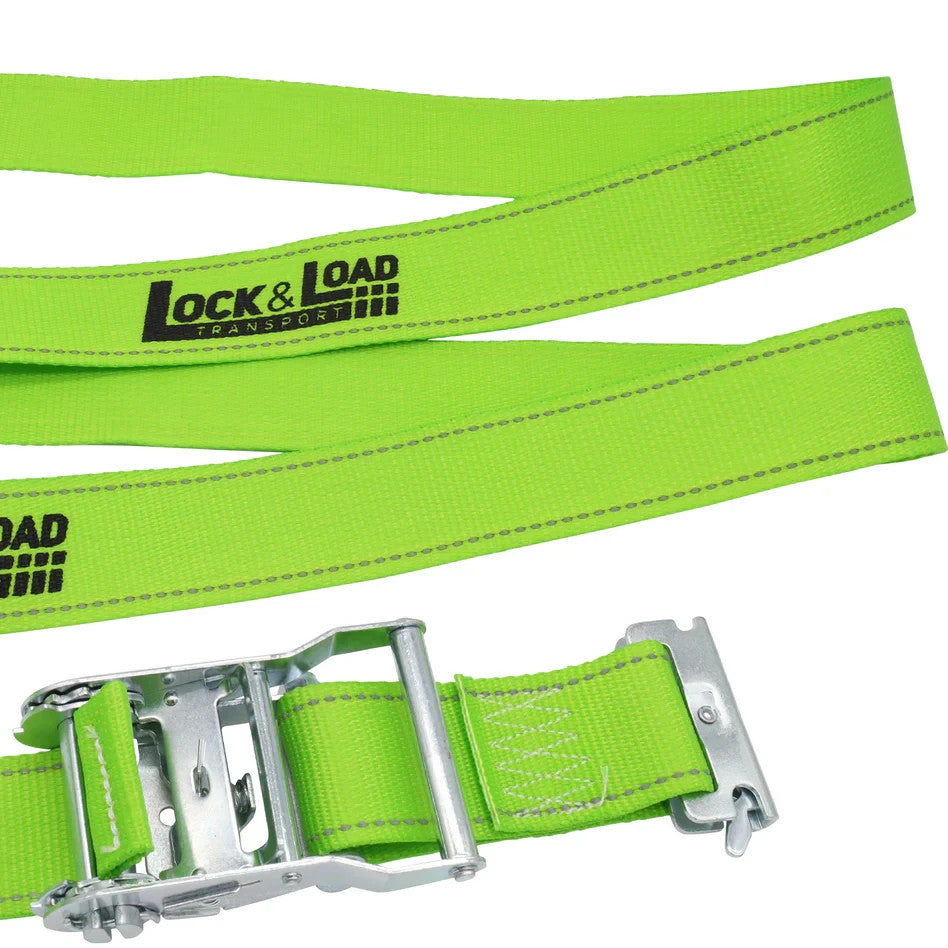 X2 Wheel Tie Down Strap KIT 50MM 2.5m Pair HEAVY DUTY each strap LC is 1000kg