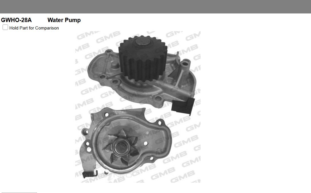 GENUINE GMB WATER PUMP+GASKET+SILICONE FOR Honda Odyssey 2.3L RA (RA6)