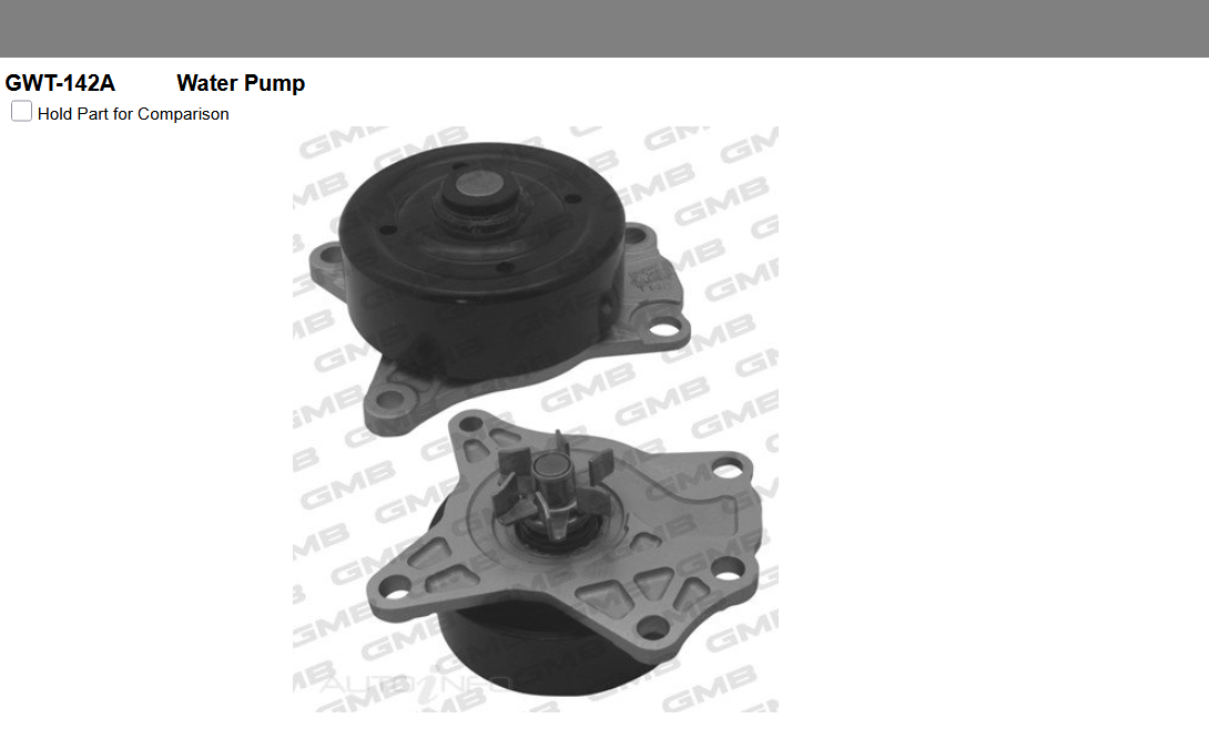 GENUINE GMB WATER PUMP+GASKET+SILICONE FOR Toyota iQ 1.0L J10 (KGJ10, KGJ10R)