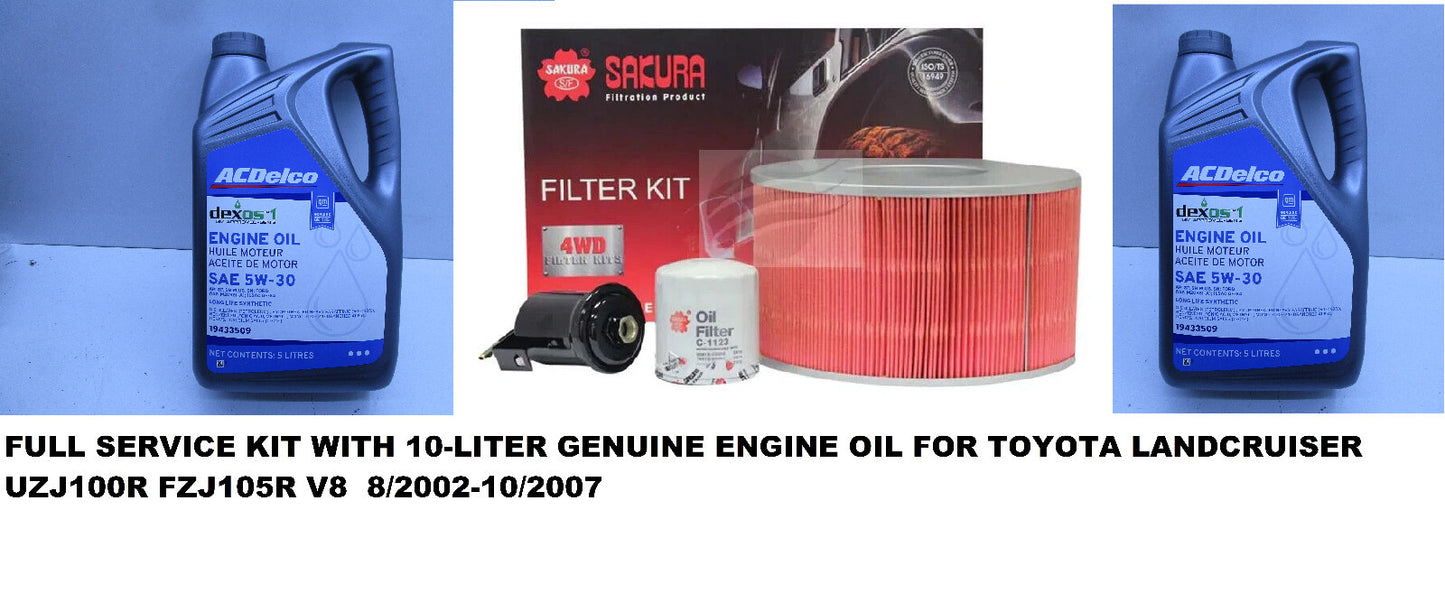 FULL SERVICE KIT WITH 10-L OIL FOR TOYOTA LANDCRUISER UZJ100R FZJ105R V8