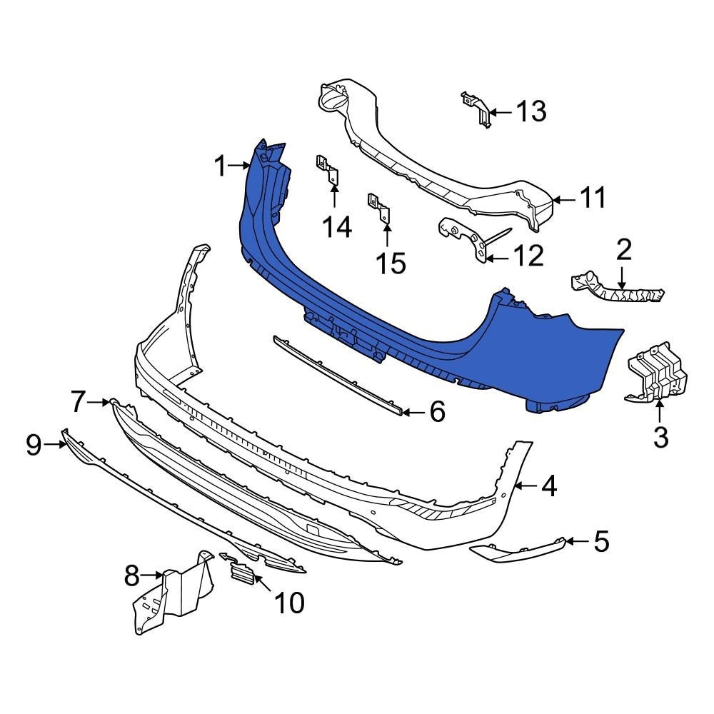 Genuine REAR BAR BUMPER FOR Hyundai Santa Fe TM 6/2020-ON WAGON