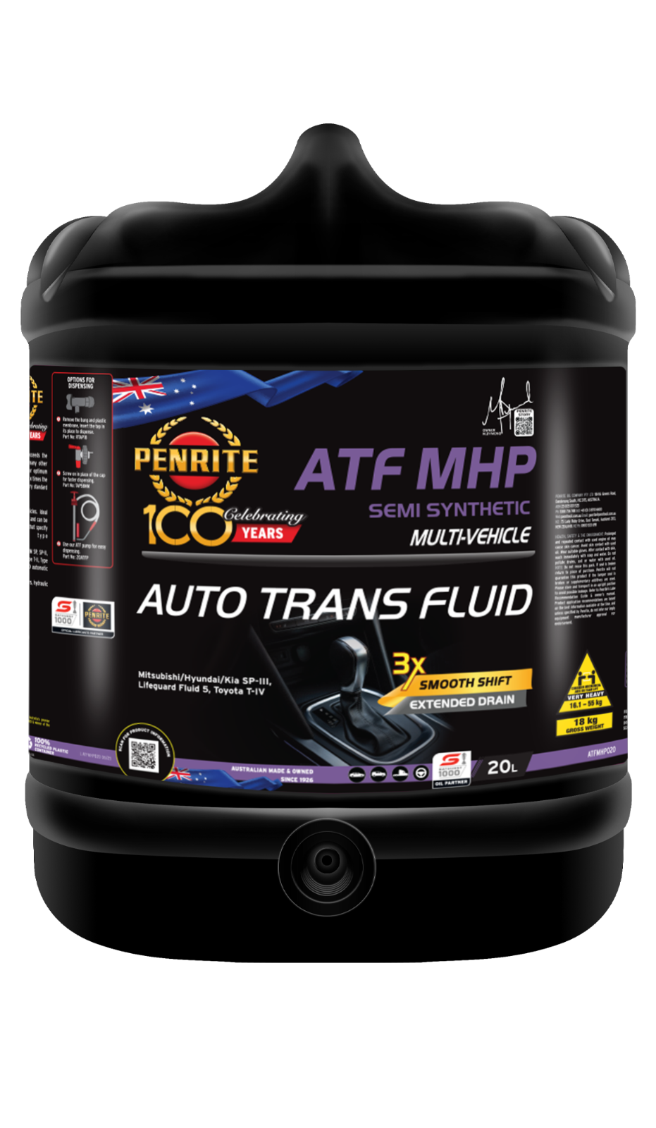 20L-Automatic Transmission Oil PENRITE ATFMHP020 ATF MHP Semi Synthetic (Red)
