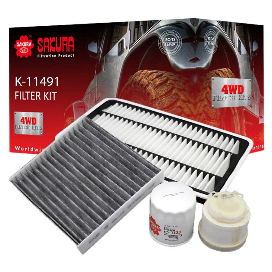 SERVICE FILTER KIT OIL AIR FUEL CABIN FOR TOYOTA HIACE KDH201R 221R 223R DIESEL