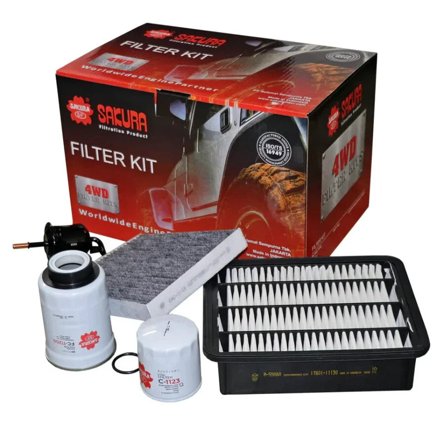 SERVICE FILTER KIT OIL AIR FUEL CABIN FOR TOYOTA LANDCRUISER PRADO 2.8L DIESEL