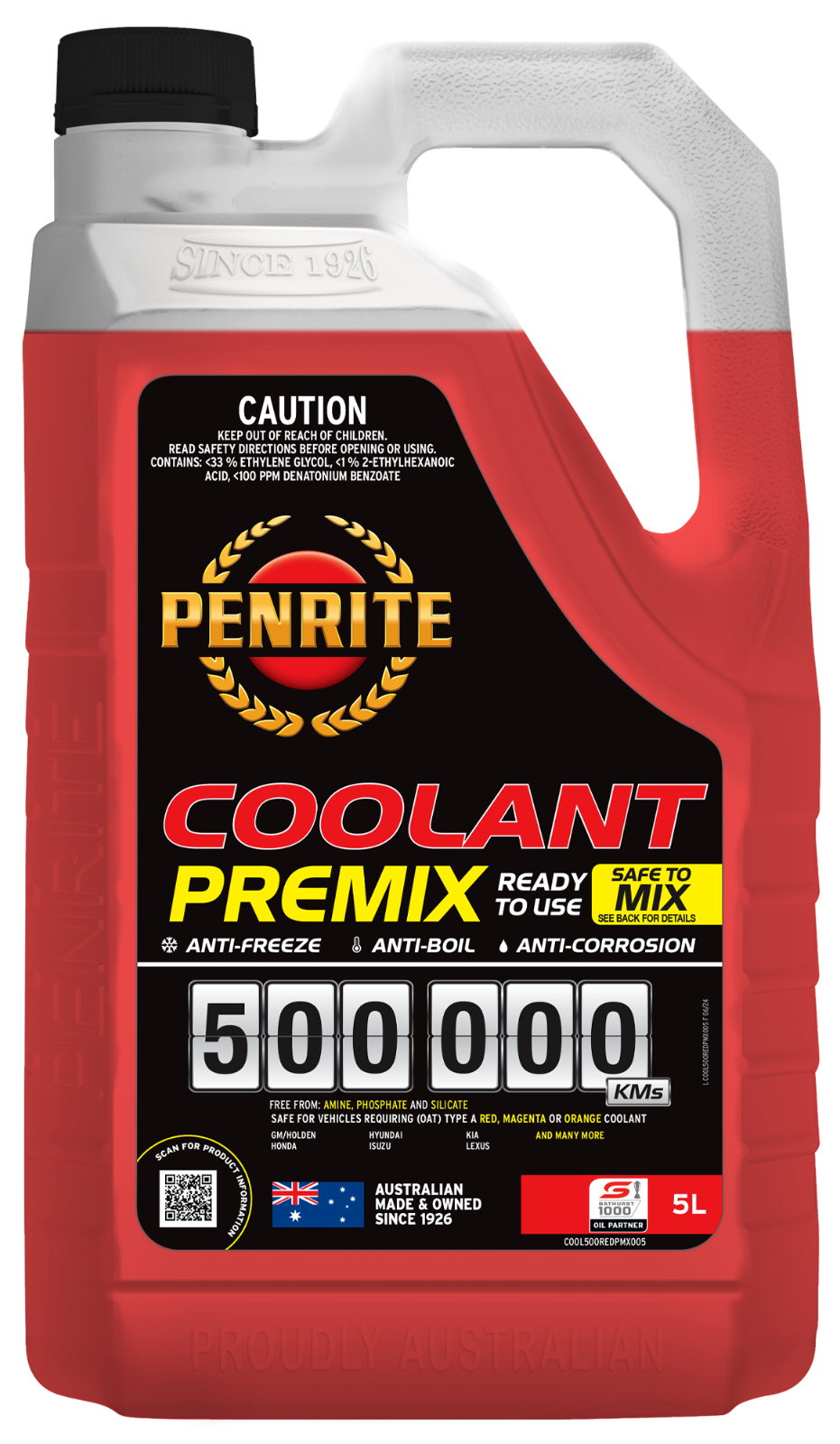 5-LITRE RED RED PREMIX COOLANT RED Anti-Freeze PENRITE COOL500REDPMX005