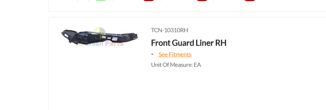 NEW RIGHT FRONT INNER GUARD LINER FOR TOYOTA COROLLA 10/1999-10/2001
