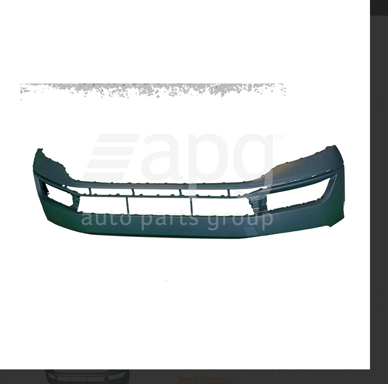 GENUINE FRONT BUMPER BAR FOR VOLKSWAGEN PASSAT 6/15-ON 4-DOOR/WGN W/SENSOR TYPE