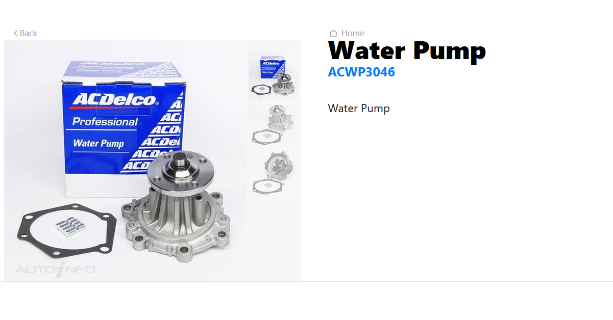 GENUINE ACDELCO WATER PUMP FOR TOYOTA HILUX LN-SERIES 2.8L-3.0L DIESEL 1988-2005