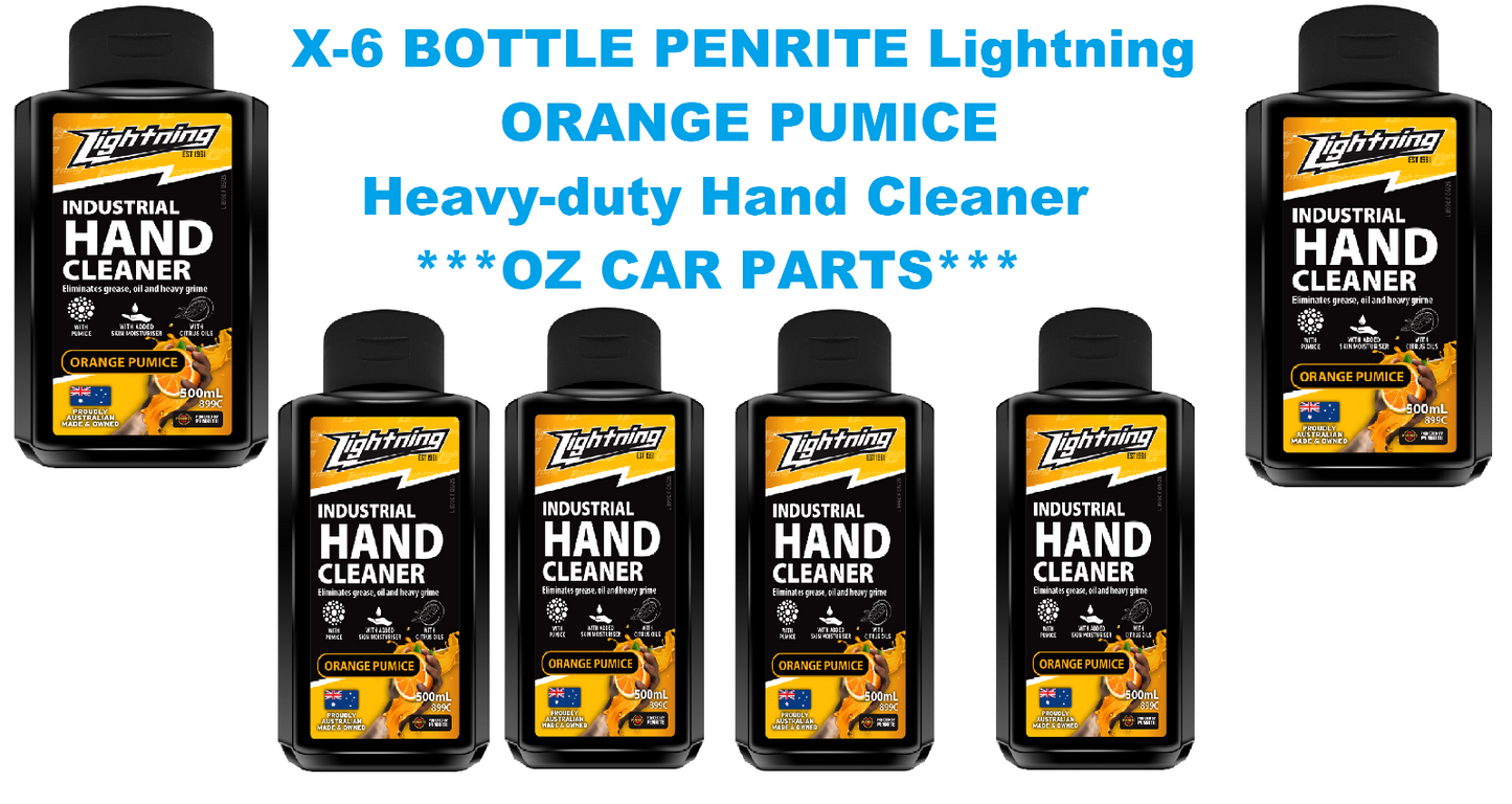 X6 BOTTLE Lightning ORANGE PUMICE PENRITE Heavy-duty Hand Cleaner