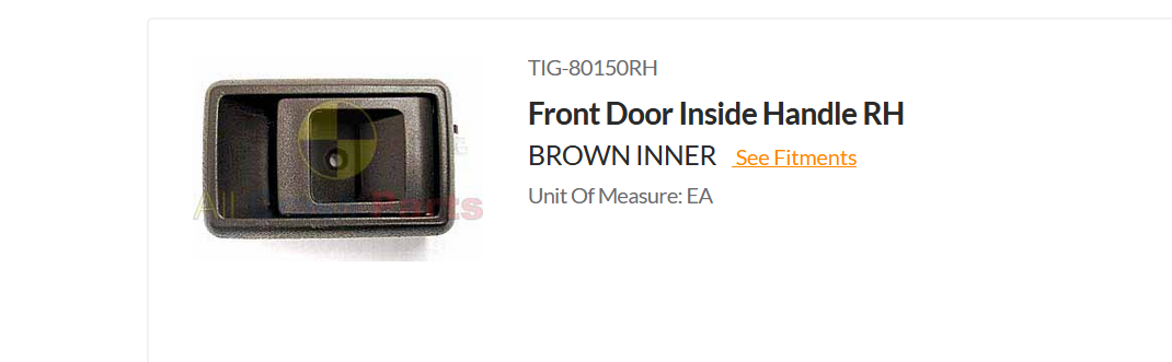 NEW RIGHT FRONT INNER DOOR HANDLE BROWN FOR TOYOTA LANDCRUISER 11/1984-1/1990