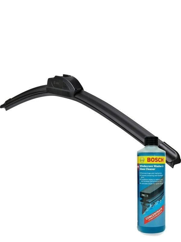 Bosch Aerotwin Wiper Blade Set 600/600mm + Windshield Washer Fluid Fits Volkswag