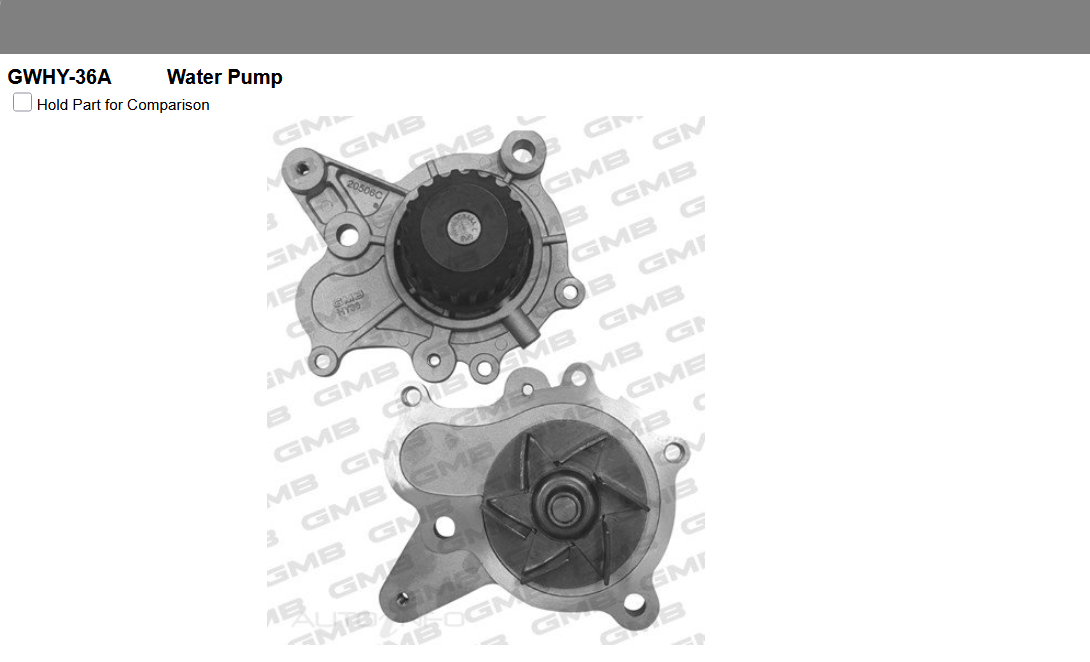 GENUINE GMB WATER PUMP+GASKET+SILICONE FOR Kia Sportage 2.0L KM CRDi 4WD