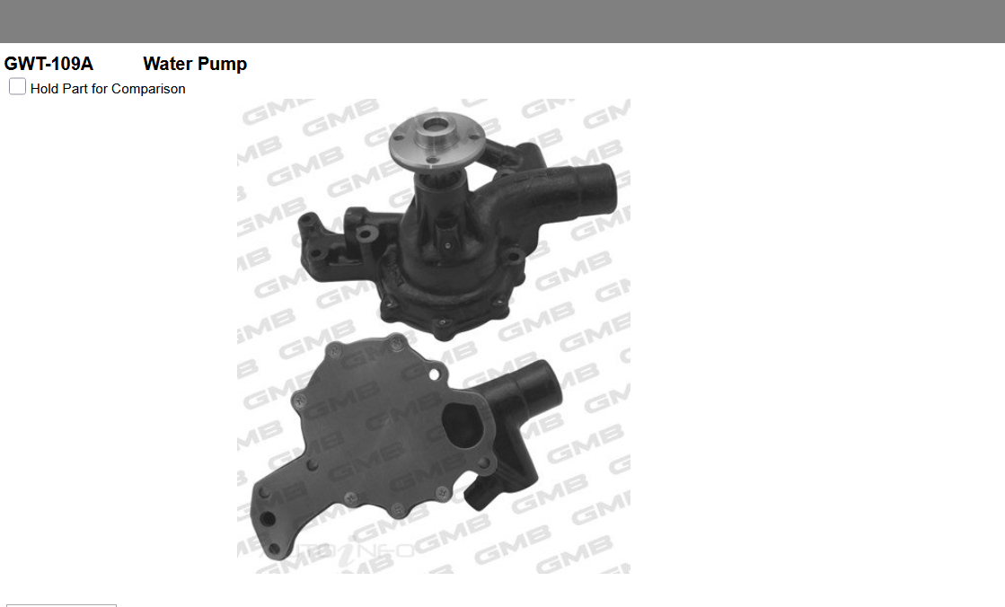GENUINE GMB WATER PUMP+GASKET+SILICONE FOR Toyota Dyna 3.4l BU20 D (BU20)
