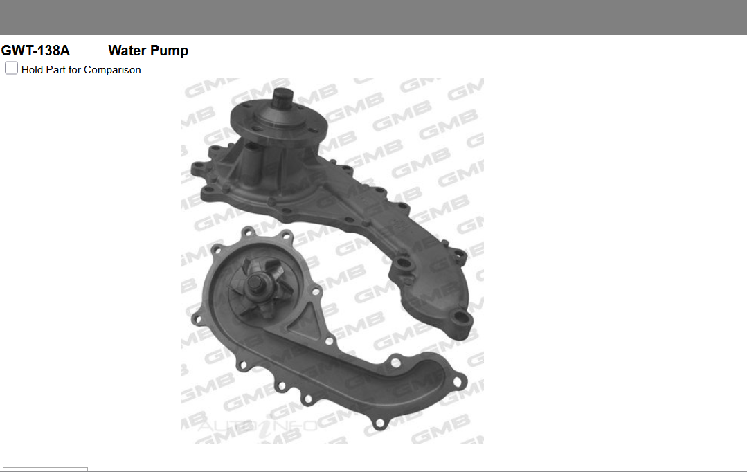 GENUINE GMB WATER PUMP+GASKET+SILICONE FOR Toyota HiAce 2.4L RCH12-RCH22