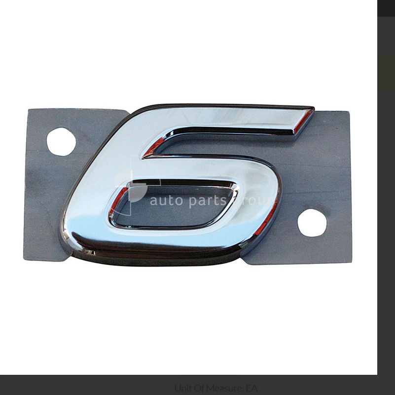 GENUINE BOOT LID BADGE 6 EMBLEM FOR MAZDA-6 12/2012-12/2014 4-DOOR