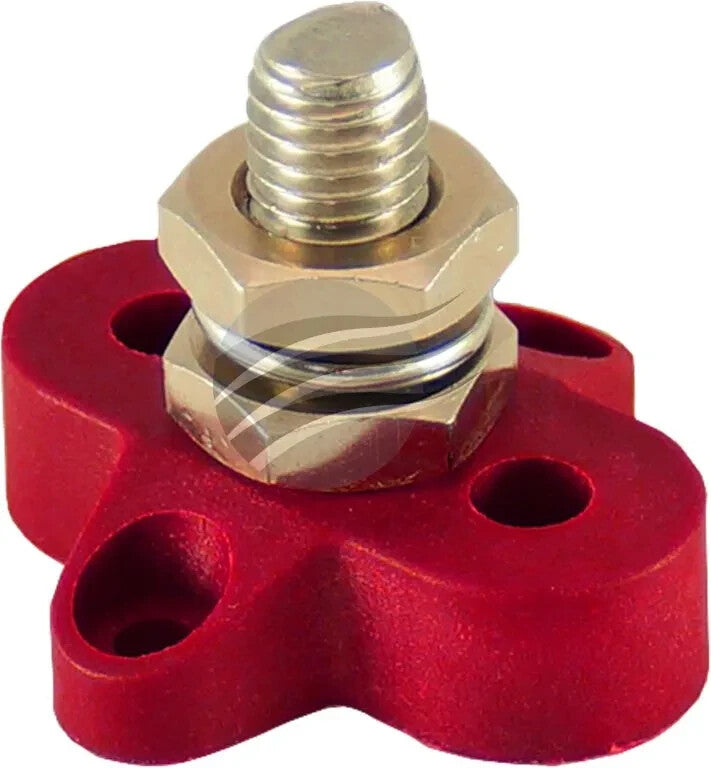 Power Distribution Posts SINGLE POWER POST M6 BLACK 45.3 x 43 x 32.5mm RED