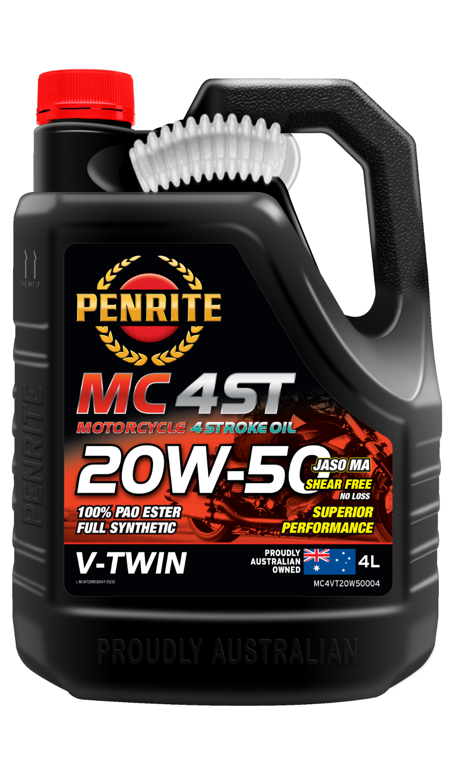 4-Litre *PENRITE* MC4VT20W50004 MC-4ST V TWIN 20W-50 (100% PAO & ESTER)