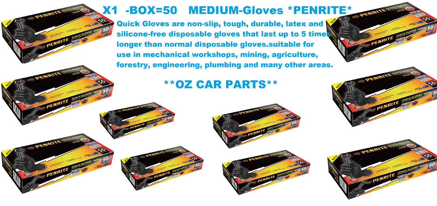50-Medium Gloves HEAVY DUTY BLACK GLOVES FOR Engineering & Plumbing