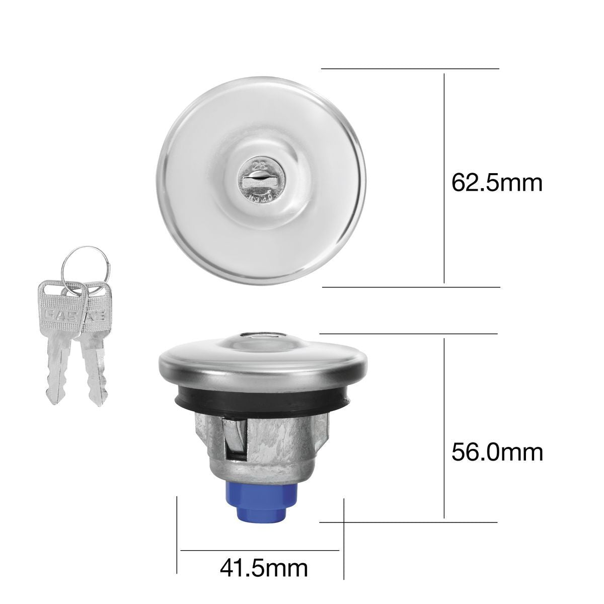 NEW FUEL CAP WITH KEY FOR Early HOLDEN MODEL CAR Locking Fuel Cap 41.5-MM