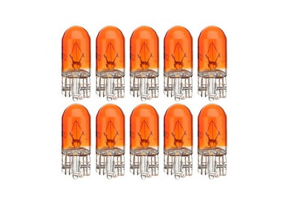 10Pcs ORANGE AMBER BLINKER GLOBE T10 12V HALOGEN Wedge Type ALL CARS MAKE MODELS