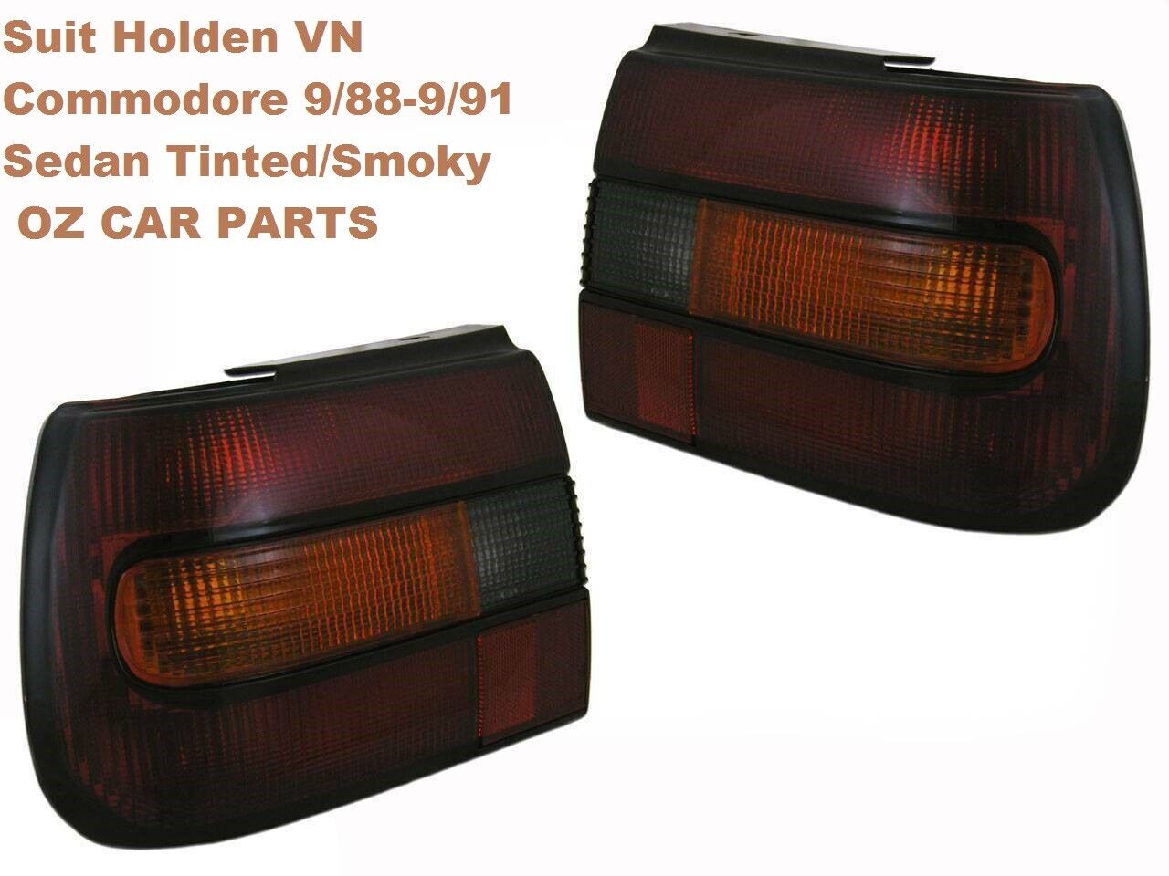BLACK Tinted Smoky TAIL LIGHT LAMP Pair FOR VN VP HOLDEN COMMODORE SEDAN