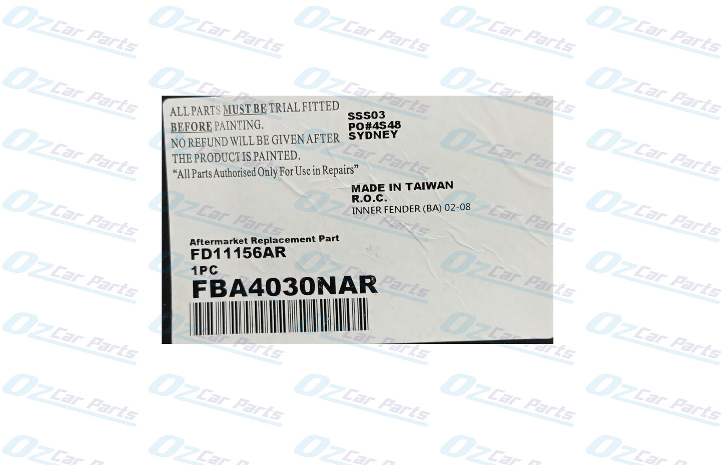 Front Driver Side Inner Guard Liner for Ford Falcon BA BF XR6 XR8