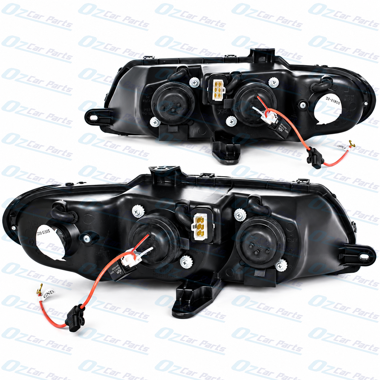 Headlight Pair Black Altezza Angle Eye for Holden Commodore VX VU