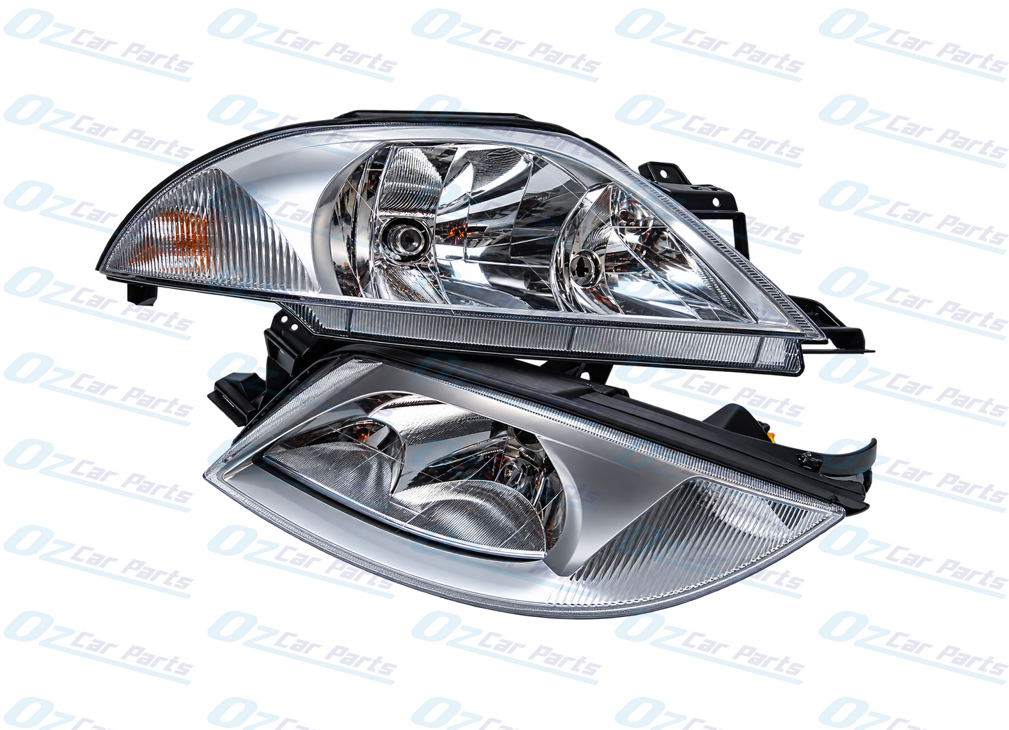 Headlight Pair Silver for Ford Falcon Futura Fairmont AU Series 1 2 3