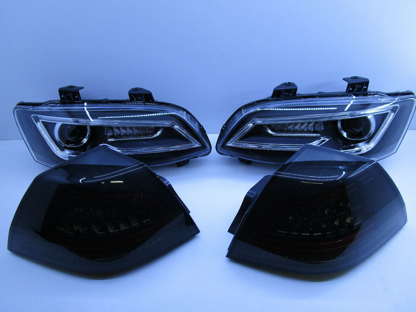 BLACK LED SMOKEY Sequential Indicator VE SERIES 2 HEADLIGHTS TAILLIGHTS SET KIT