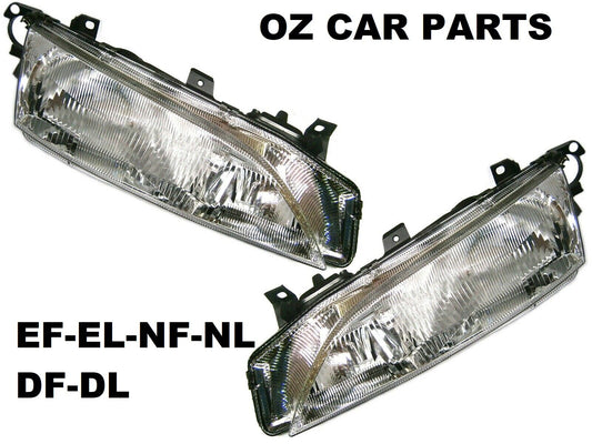 FOR FORD FAIRMONT EF EL FAIRLANE LTD GHIA NF NL DF DL HEADLIGHTS PAIR NEW