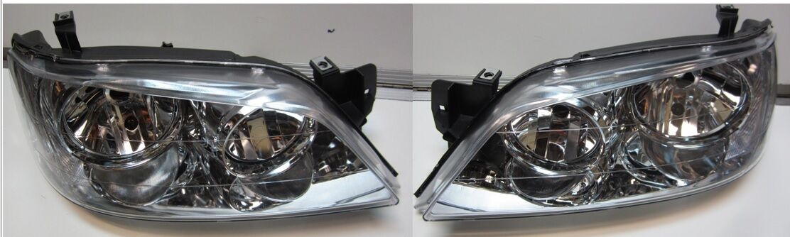 FITS FOR FORD FALCON BA BF Mk1 XT CLEAR Headlights CHROME Brand New Pair