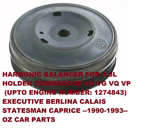 HARMONIC BALANCER PULLEY FOR HOLDEN COMMODORE VG V6 3.8L NEW 1990-1993