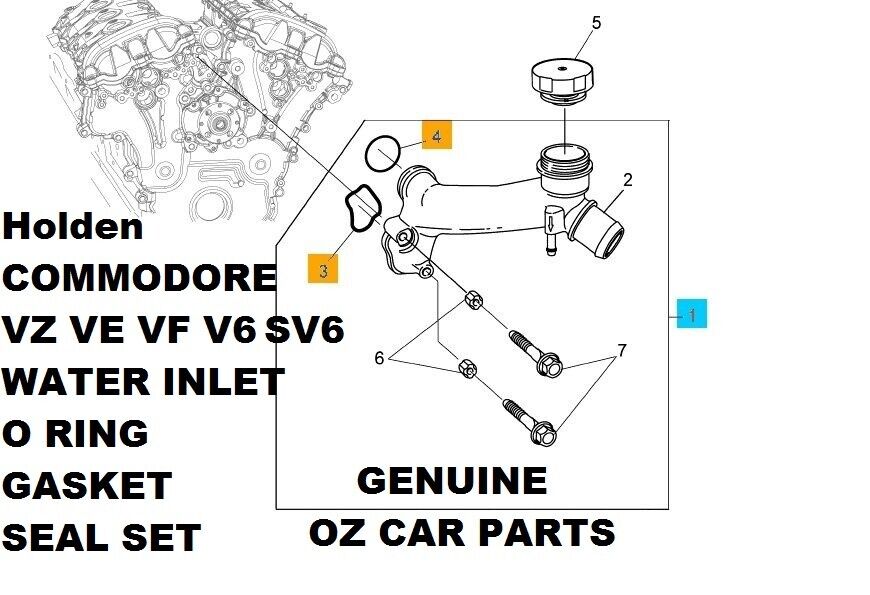 Radiator Cap housing seal kit Genuine Holden VZ VE S2 V6 Commodore NEW GENUINE