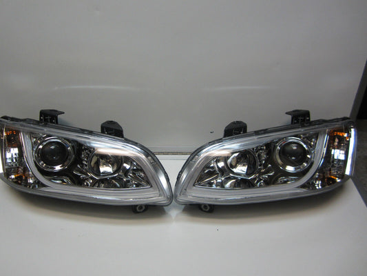 Holden Commodre VE SERIES 2 CHROME LED DRL Projector Headlights Pair New