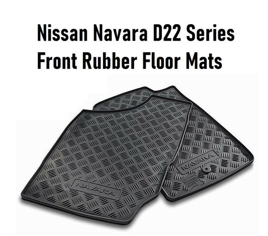 FRONT RUBBER FLOOR MATS (SET OF 2) FOR NISSAN NAVARA D22--GENUINE MATS NEW