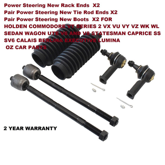 Power Steering Rack Ends Boots Tie Rod Ends KIT FOR HOLDEN COMMODORE VX VY VZ WK