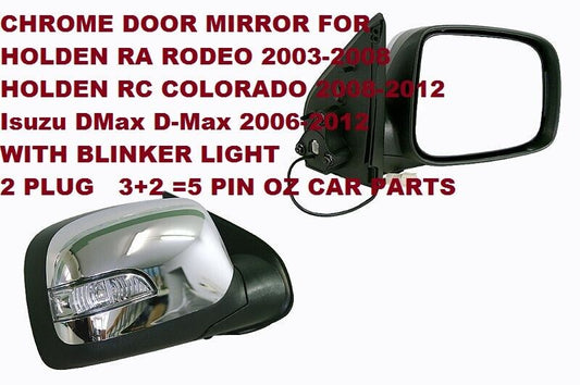 DRIVER SIDE CHROME MIRROR FOR HOLDEN COLORADO RC 2008-2012 NEW WITH BLINKER