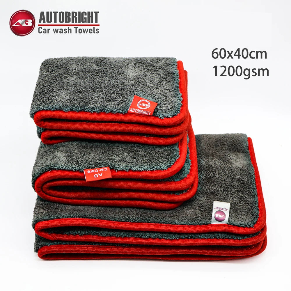 AUTOBRIGHT | Premium Microfibre Car Drying Towel 1200GSM 60x40cm Wash Towel