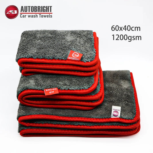 AUTOBRIGHT | Premium Microfibre Car Drying Towel 1200GSM 60x40cm Wash Towel