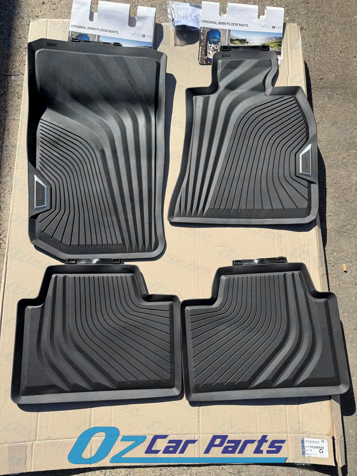 Genuine Rubber Front & Rear Floor Mats Pair BMW 3 Series G20 M3 G80 M340i 330i