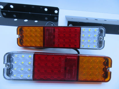 Tray Back LED Tail Lights With Bracket PAIR WITH 2 Resistors NEW PAIR