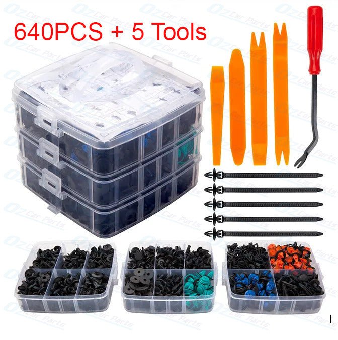 Push Clip Body Trim Kit 645PCS For Ford Falcon AU BA BF FG With Tools