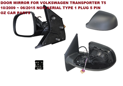 FIT VW VOLKSWAGEN TRANSPORTER T5 DOOR MIRROR 2009 ON PASSENGER SIDE LEFT NEW