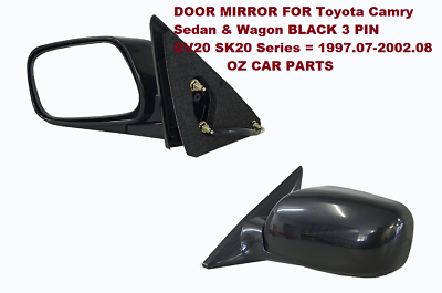 LEFT SIDE DOOR MIRROR FOR TOYOTA CAMRY SK20 1997-2002 BLACK COLOUR NEW 3 PIN